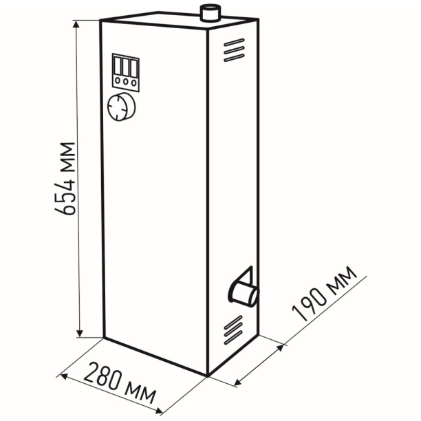 Котел электрический УралПром ЭВПМ-15 кВт 380 В от магазина ЛесКонПром.ру