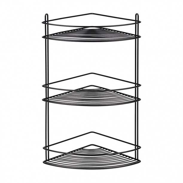 Полка сетчатая ЧМЗ 3-ярусная угловая черная от магазина ЛесКонПром.ру