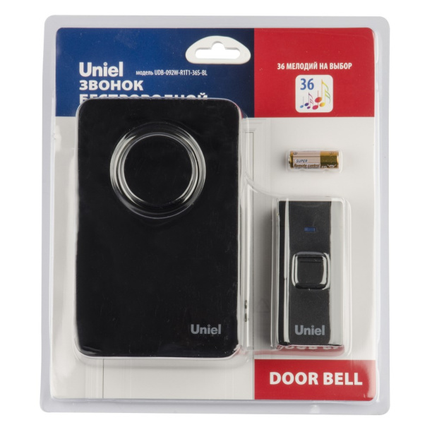 Звонок беспроводной в розетку черный Uniel от магазина ЛесКонПром.ру