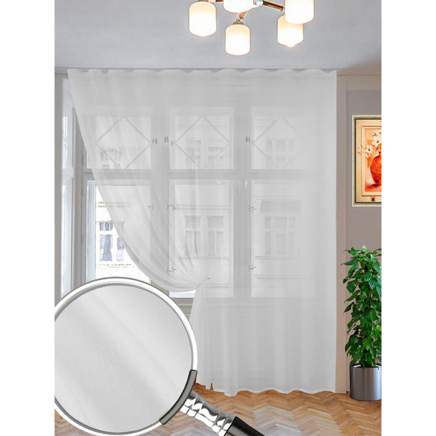 Штора-тюль Балестрате 400х285 см белая от магазина ЛесКонПром.ру