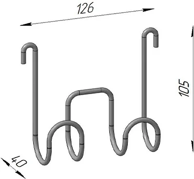 Крючок DIWO Смоленск П16537 двойной, хром от магазина ЛесКонПром.ру