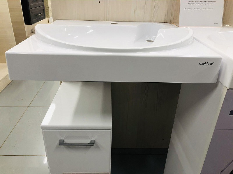 Раковина СанТа Сатурн 60 900126 на стиральную машину Белая от магазина ЛесКонПром.ру