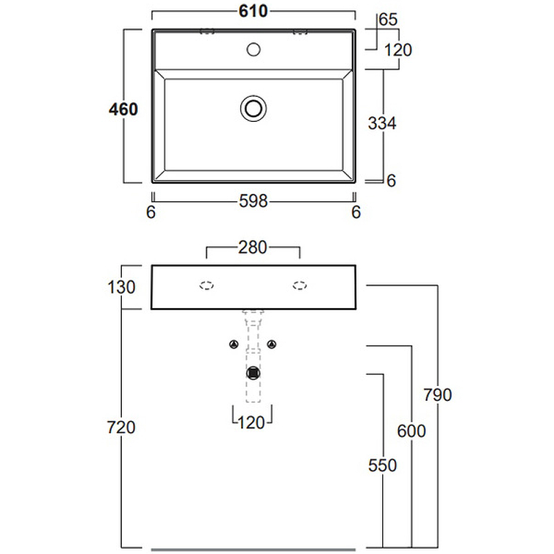 Раковина Simas Agile 61 AG61 bi*1 Белая от магазина ЛесКонПром.ру