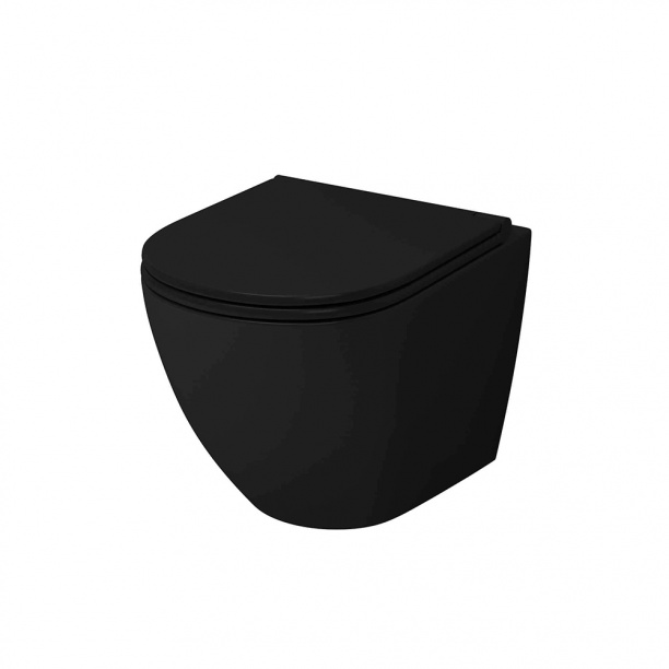 Унитаз подвесной GROSSMAN безободковый с сиденьем с микролифтом черный от магазина ЛесКонПром.ру