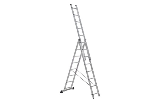 Алюминиевая трехсекционная лестница SCALA 3*8  арт. SC 3008 от магазина ЛесКонПром.ру