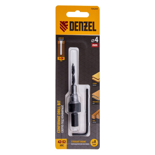 Сверло под конфирмат Denzel 4x74 мм от магазина ЛесКонПром.ру