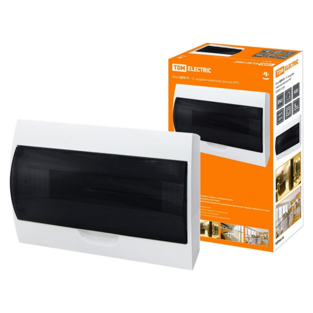 Ящик пластиковый наружный TDM ЩРН-П-15 от магазина ЛесКонПром.ру