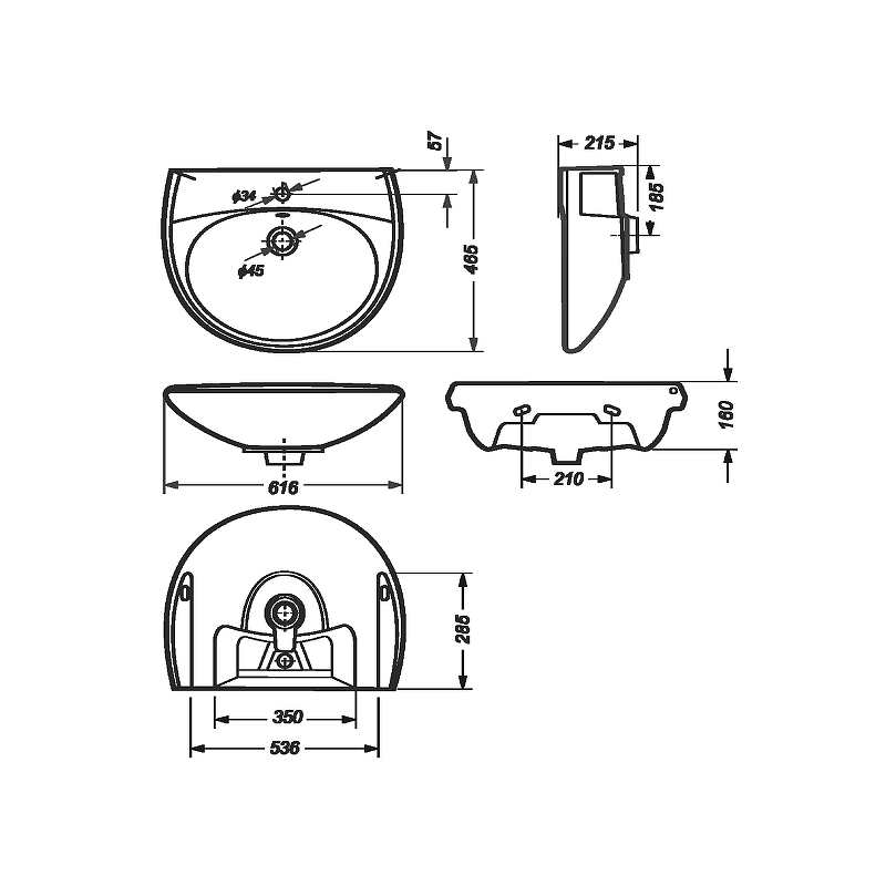 Раковина Sanita Виктория 60 VIC55SAWB01 Белая от магазина ЛесКонПром.ру