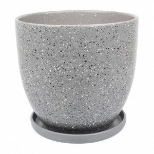 Горшок керамический Терраццо серый d21,5 см h20 см 4,7 л
