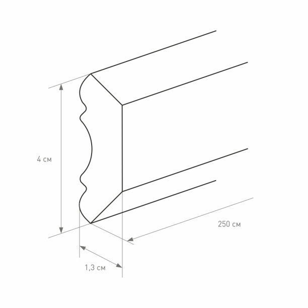 Плинтус липа 13х40х2500 мм от магазина ЛесКонПром.ру