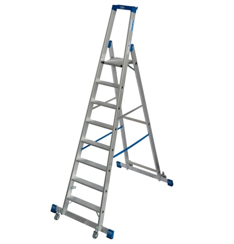 Стремянка алюминиевая Krause Stabilo с траверсой 8 ступеней (арт. 127327) от магазина ЛесКонПром.ру