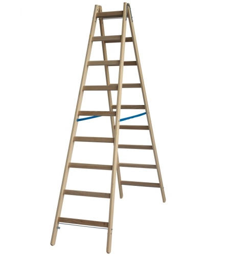 Стремянка деревянная двухсторонняя Krause Stabilo 2х9 ступеней (арт. 170293) от магазина ЛесКонПром.ру