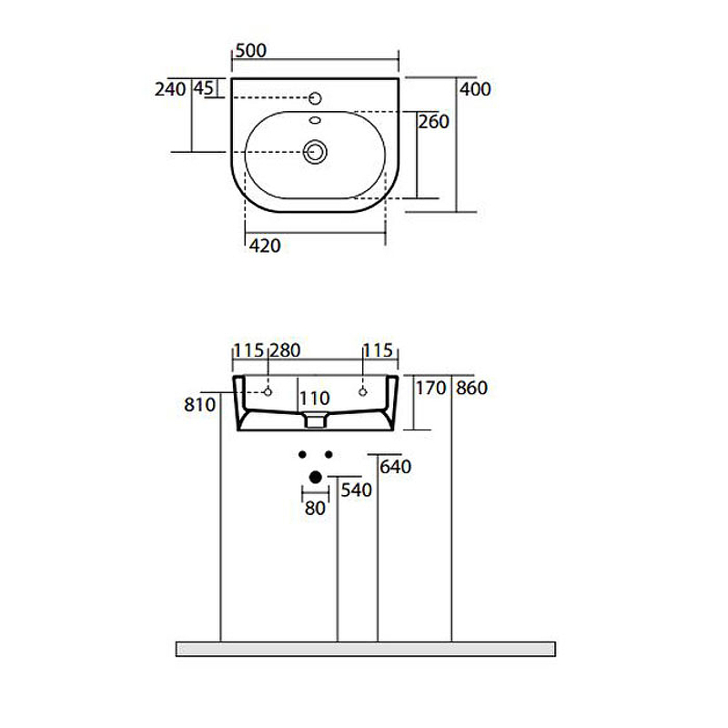 Раковина Kerasan Flo 50 314101*1 Белая от магазина ЛесКонПром.ру