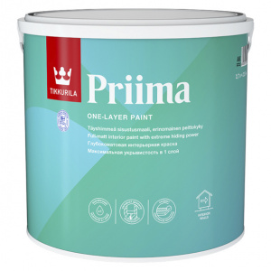 Краска интерьерная акриловая TIKKURILA Priima (база AK) белая 2,7 л