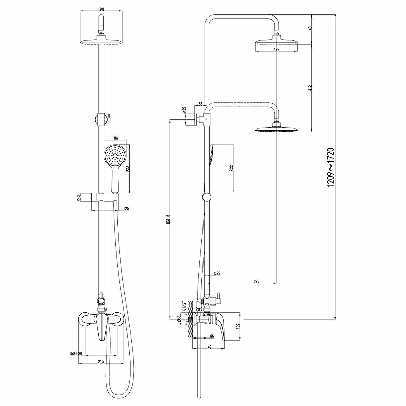 Душевая система Lemark Poseidon LM4260C Хром от магазина ЛесКонПром.ру