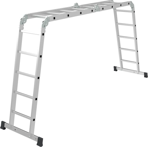 Алюминиевая четырехсекционная лестница-трансформер 400 мм NV1322 НОВАЯ ВЫСОТА 2Х4+2Х5 арт.1322245 от магазина ЛесКонПром.ру