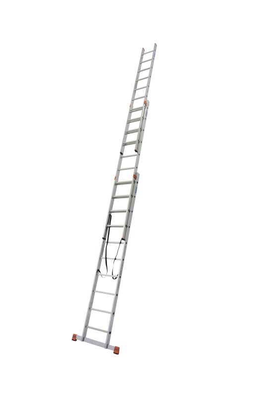 Лестница алюминиевая трехсекционая с допфункцией KRAUSE TRIBILO 3х10 от магазина ЛесКонПром.ру