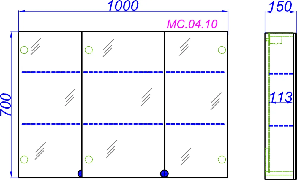 Зеркало-шкаф Aqwella MC 0410 от магазина ЛесКонПром.ру