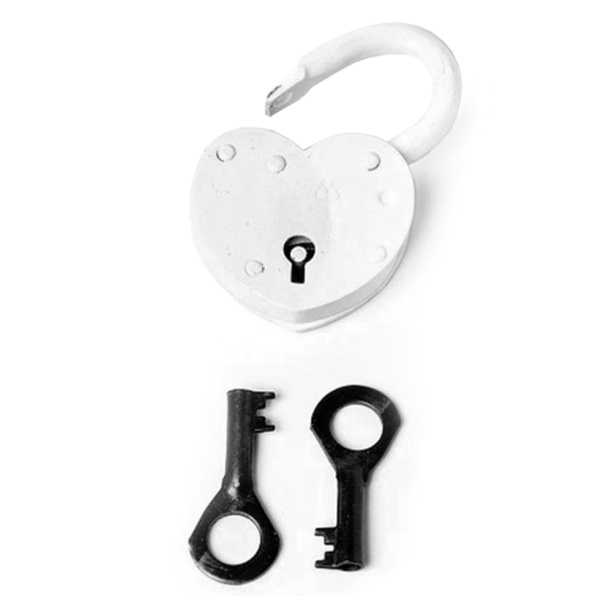 Навесной замок Сердце белый от магазина ЛесКонПром.ру