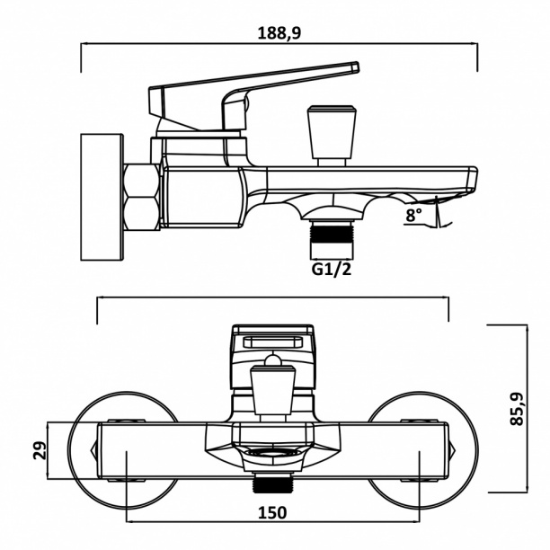 Смеситель для ванны SWEDBE Kronos от магазина ЛесКонПром.ру