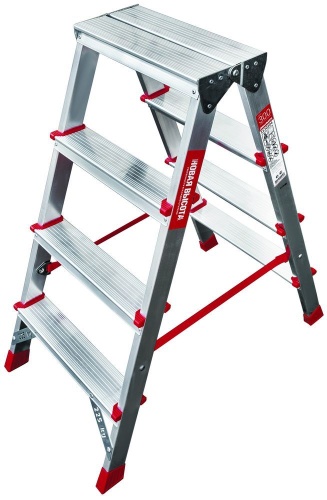 Стремянка алюминиевая двухсторонняя профессиональная 225 кг. Новая Высота 4 ступени (арт. 3120204) от магазина ЛесКонПром.ру