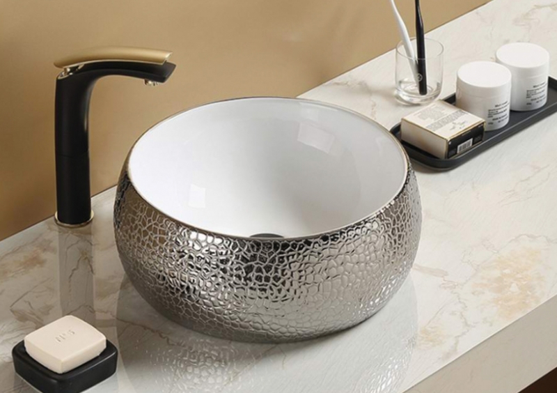 Раковина CeramaLux 40 С1062 Серебряная от магазина ЛесКонПром.ру