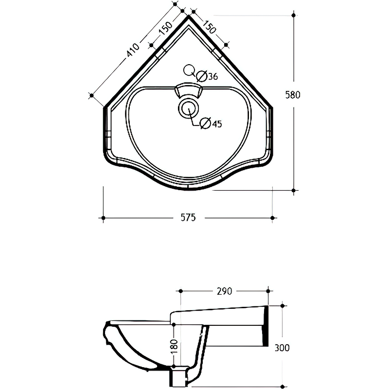 Раковина Migliore Bella 57 20608 угловая Белая от магазина ЛесКонПром.ру