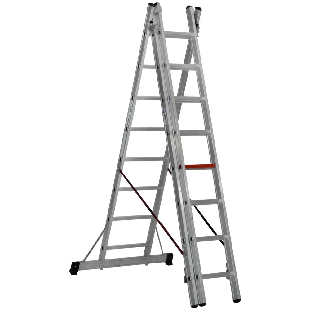 Трехсекционная алюминиевая лестница 3х14 CAGSAN арт.TS220 от магазина ЛесКонПром.ру