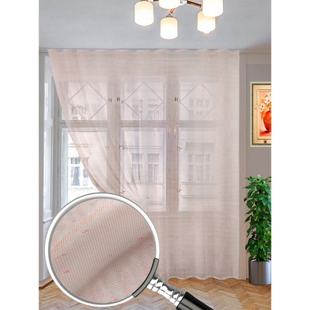 Штора-тюль Салерно 400х285 см розовая от магазина ЛесКонПром.ру