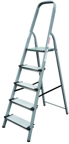 Стремянка стальная с широкой ступенью Новая Высота 5 ступеней (арт. 1137105) от магазина ЛесКонПром.ру