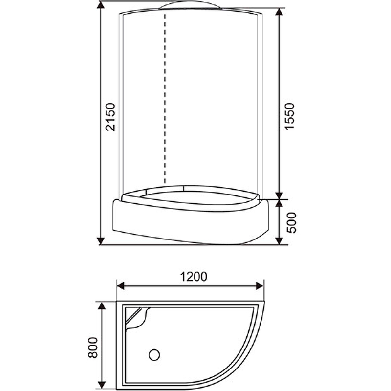 Душевая кабина Arcus 120x80 AS-109L с гидромассажем от магазина ЛесКонПром.ру