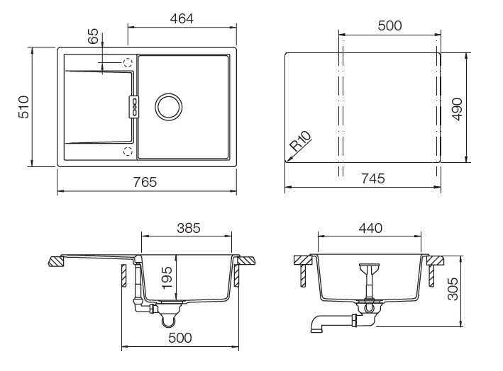 Кухонная мойка ETON 50D CRISTADUR 700609 от магазина ЛесКонПром.ру