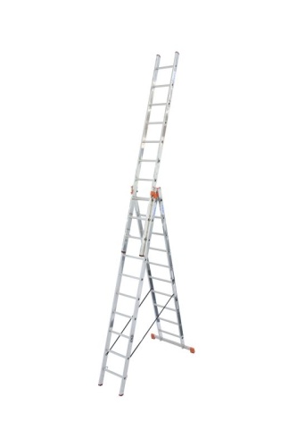 Лестница алюминиевая трехсекционая KRAUSE TRIBILO 3х10 от магазина ЛесКонПром.ру