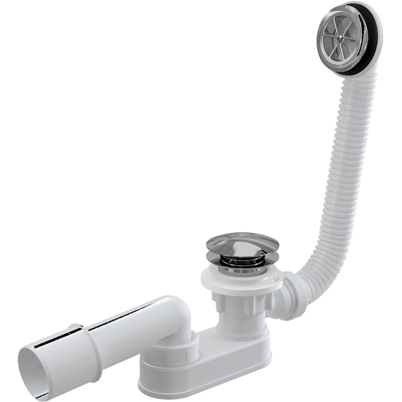 Сифон для душевого поддона Alcaplast A506KM Белый Хром от магазина ЛесКонПром.ру