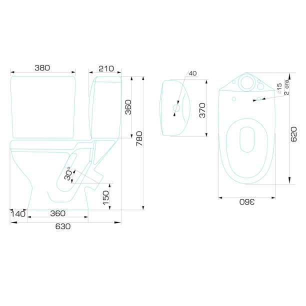 Унитаз-компакт Gesso Сигма с сиденьем от магазина ЛесКонПром.ру