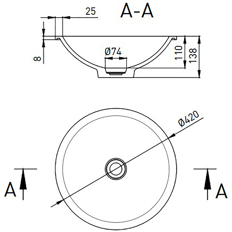 Раковина Salini Marea 42 05 1802205M Белая матовая от магазина ЛесКонПром.ру