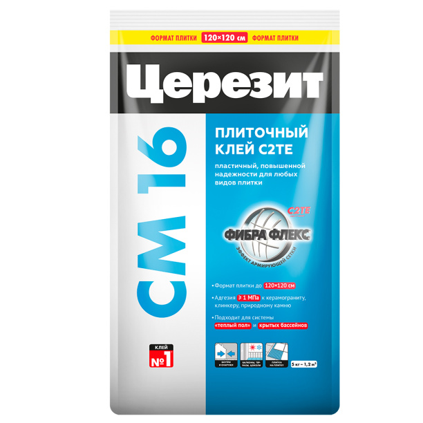 Клей для плитки Ceresit СМ 16 Flex 5 кг от магазина ЛесКонПром.ру