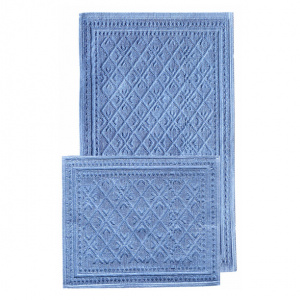Набор ковриков для ванной L'CADESI 50х60/60х100 см хлопок голубой