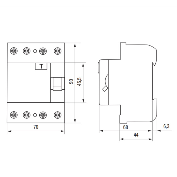 УЗО электронное EKF 4п 300 мА 40 А АС от магазина ЛесКонПром.ру