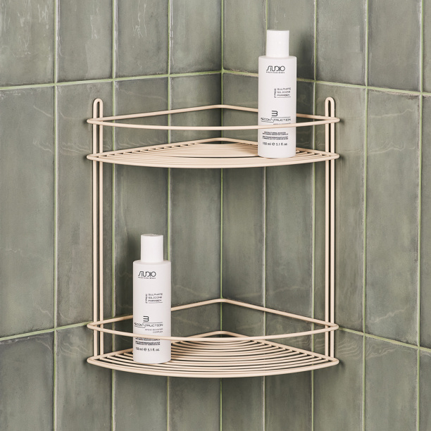 Полка сетчатая ЧМЗ NEW 2-ярусная угловая бежевая от магазина ЛесКонПром.ру