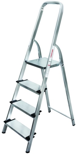 Стремянка алюминиевая с широкой ступенью Новая Высота 4 ступени (арт. 1117104) от магазина ЛесКонПром.ру
