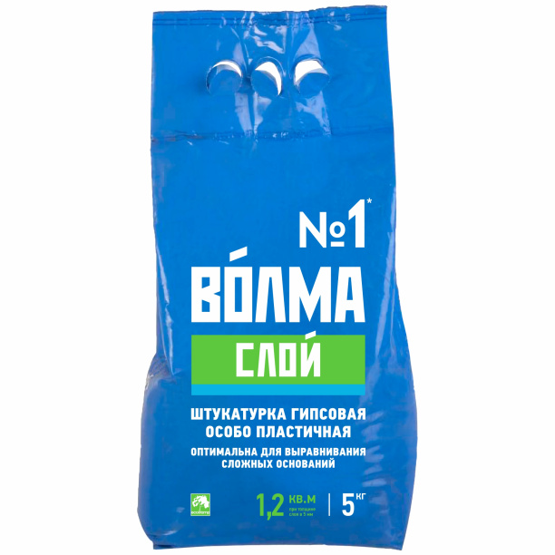 Гипсовая штукатурка ВОЛМА Слой 5 кг от магазина ЛесКонПром.ру