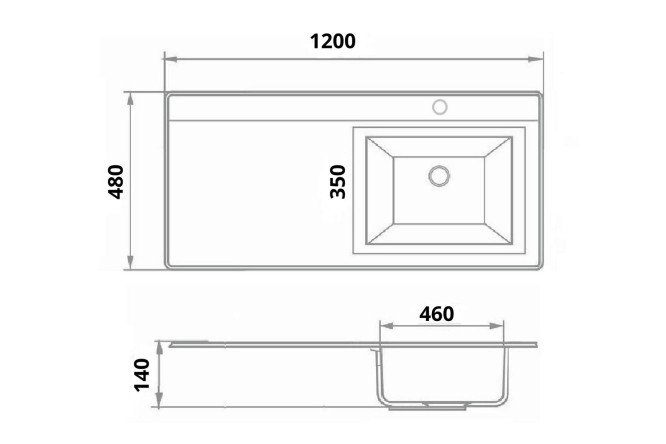 Умывальник встраиваемый сверху Gamma левое крыло 80538149 от магазина ЛесКонПром.ру