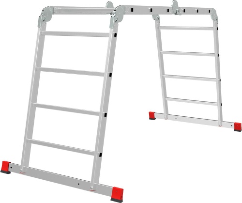 Алюминиевая четырехсекционная профессиональная  лестница-трансформер 650 мм NV3322 НОВАЯ ВЫСОТА 2Х3+2Х4 арт.3322404 от магазина ЛесКонПром.ру