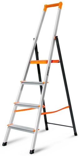 Стремянка алюминиевая анодированная Эйфель 4 ступени (арт. Фаворит-Профи 104) от магазина ЛесКонПром.ру