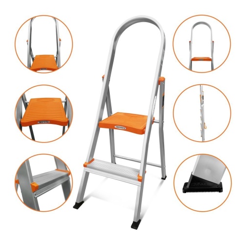 Стремянка алюминиевая Эйфель 2 ступени (арт. Мечта 102) от магазина ЛесКонПром.ру