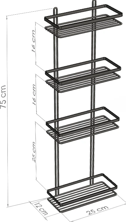 Полка Tekno-tel ES060 4-ярусная от магазина ЛесКонПром.ру