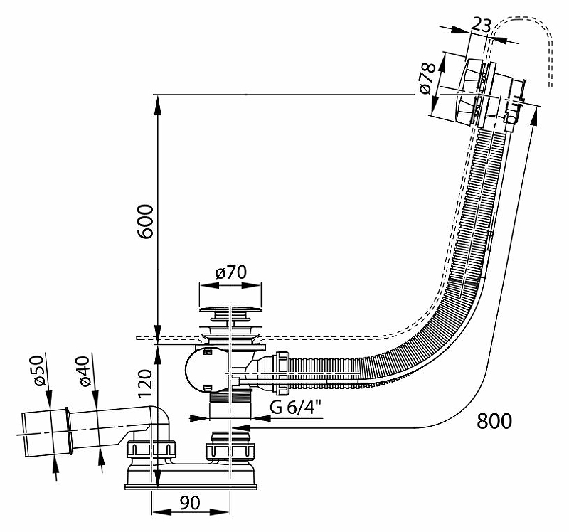 Слив-перелив Ravak X01318 полуавтомат Хром от магазина ЛесКонПром.ру