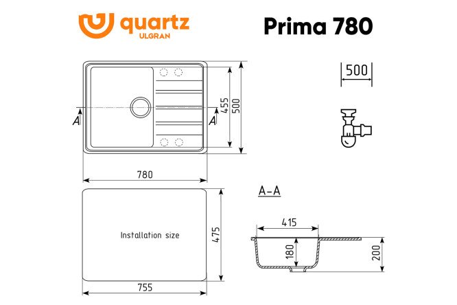 Мойка  ULGRAN Prima 80532001 от магазина ЛесКонПром.ру