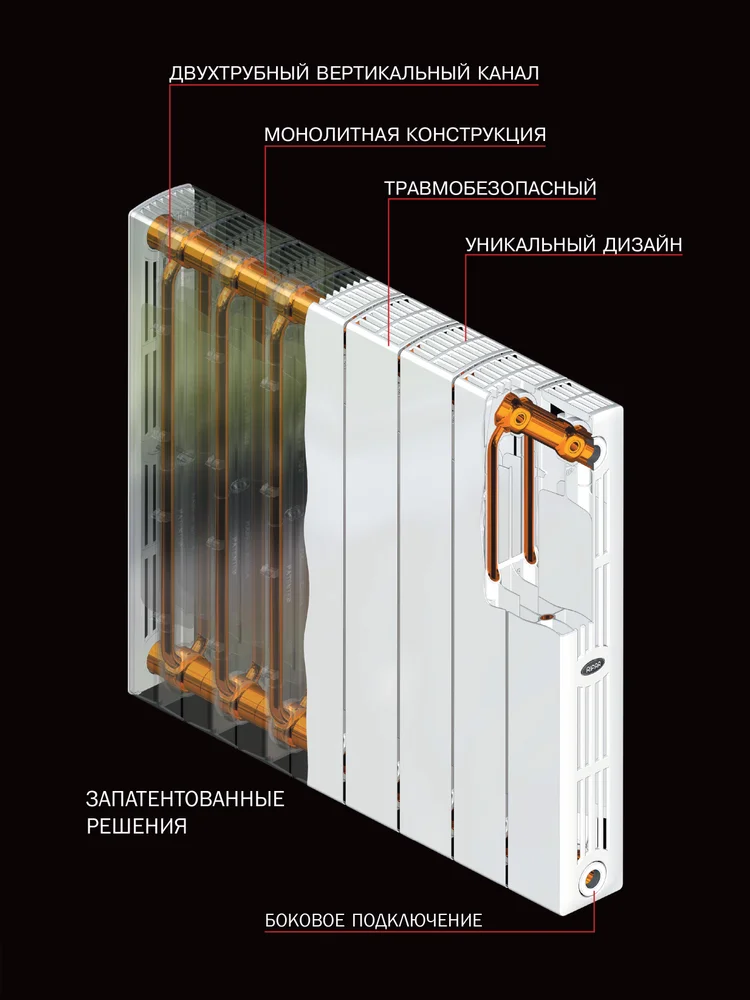 Радиатор биметаллический Rifar SUPReMO 350 4 секции от магазина ЛесКонПром.ру